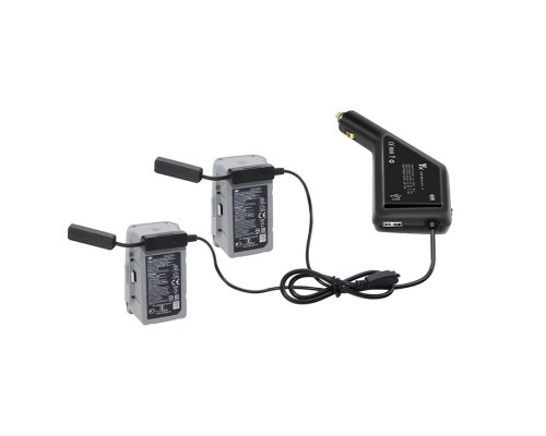 Автомобильное зарядное устройство для 2 аккумуляторов и пульта DJI Mavic Air 2 / Air 2S (YX)