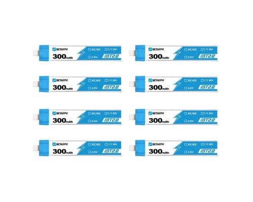 Аккумуляторы BETAFPV 300mAh 1S 30C LiHV (BT2.0) (8 шт.)