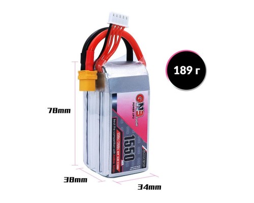 Аккумулятор GNB 1550мАч 4S 130C LiPo (XT60)