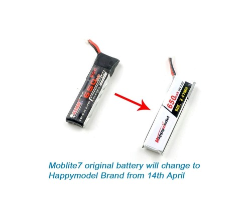 Аккумулятор Happymodel 650мАч 1S для Moblite7