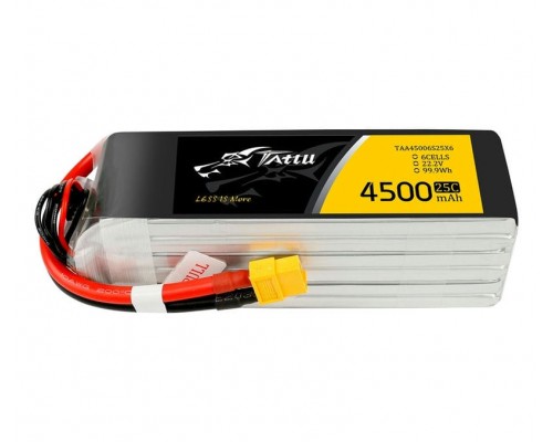 Аккумулятор Tattu 4500мАч 6S 25C LiPo (XT60)