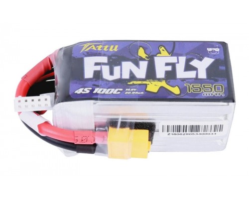Аккумулятор Tattu FunFly 1550мАч 4S 100C LiPo (XT60)