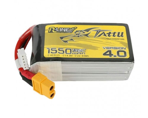 Аккумулятор Tattu R-Line V4.0 1550мАч 4S 130C LiPo (XT60)