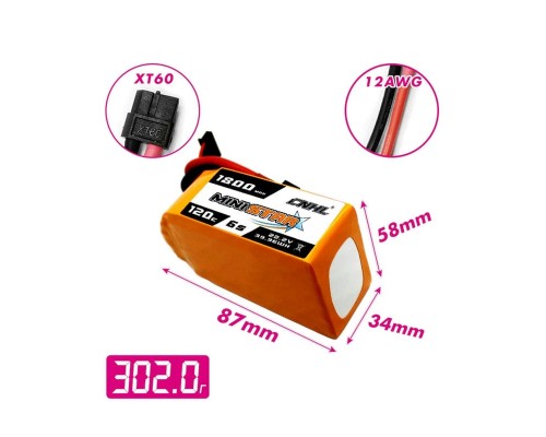 Аккумулятор CNHL Ministar 1800мАч 6S 120C LiPo (XT60)