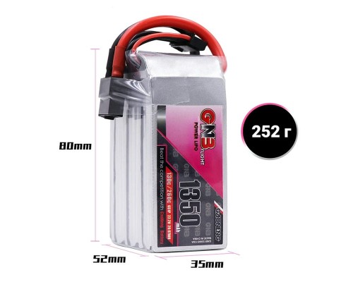 Аккумулятор GNB 1350мАч 6S 130C LiPo (XT60)