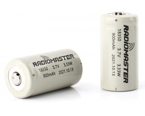 Комплект аккумуляторов RadioMaster 900мАч 3,7В Li-ion 18350 для аппаратуры Zorro