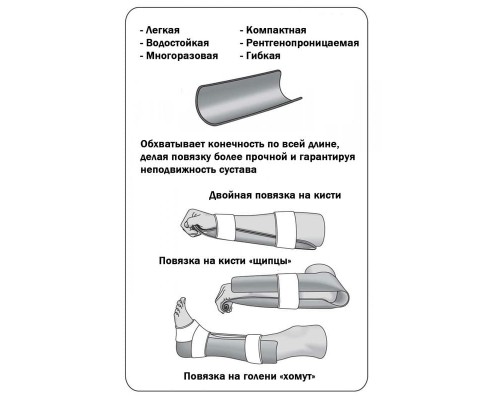 Ультралегкая иммобилизационная формовочная шина SAM Splint II